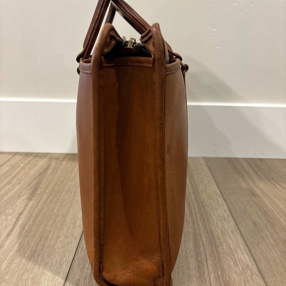Vtg Coach Leather Embassy Briefcase Purse Handbag British Tan Brown Made in USA - Picture 5 of 12